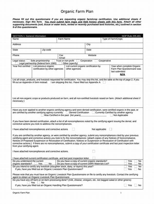 Organic Certification Application Checklist