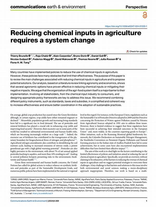 Reducing Chemical Inputs Agriculture