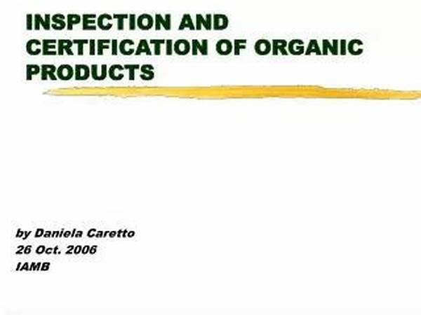 Guidelines For Organic Certification Inspection