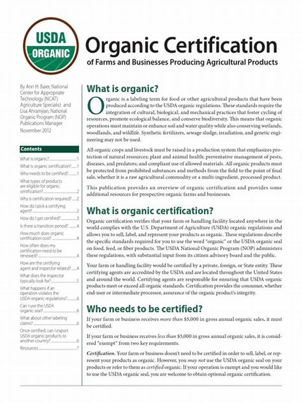 Organic Certification Requirements Checklist