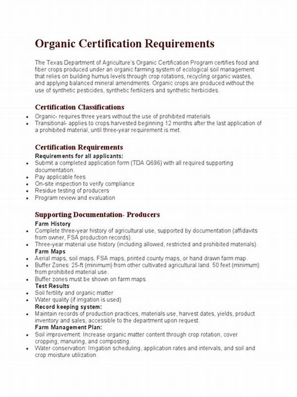 Requirements For Organic Certification